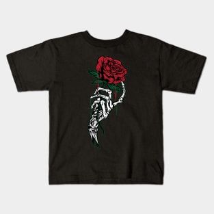 rose skeleton bone hand - Rose Lover Kids T-Shirt